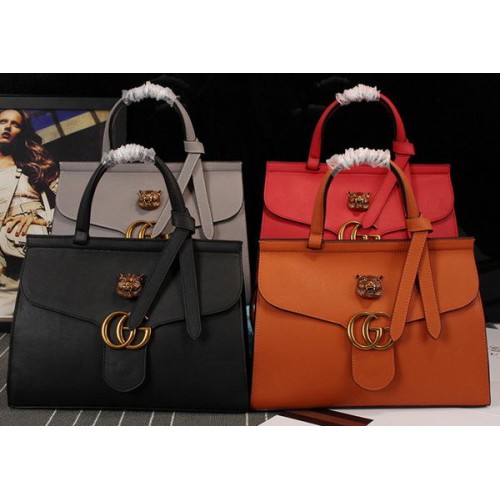 Borsa tote in pelle Gucci GG Marmont 409155