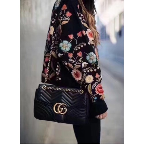Borsa a tracolla Gucci GG Marmont Matelasse 443496 nera