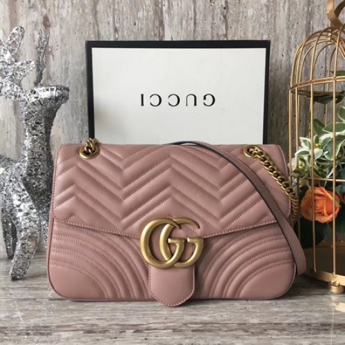Borsa a tracolla Gucci GG Marmont Matelasse 443496 Rosa