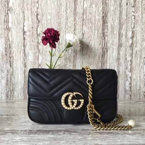 Borsa a tracolla Gucci GG Marmont Matelasse 443497 nera