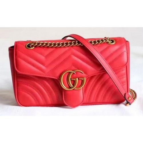Borsa a tracolla Gucci GG Marmont Matelasse 443497 rossa