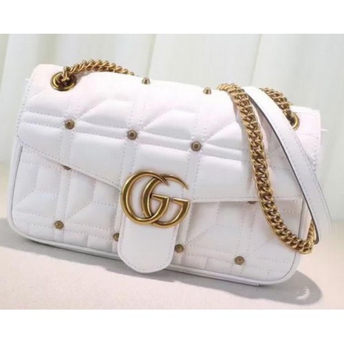 Borsa a tracolla Gucci GG Marmont Matelasse 443497 bianca