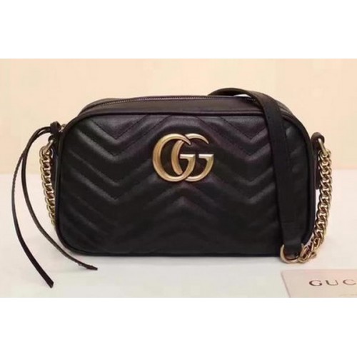 Borsa a tracolla Gucci GG Marmont Matelasse 447632 nera
