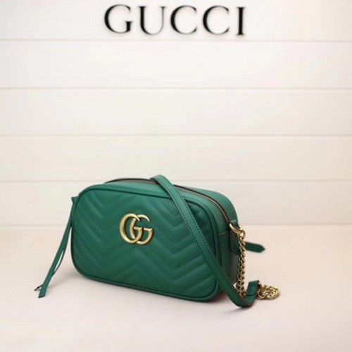 Borsa a tracolla Gucci GG Marmont Matelasse 447632 verde