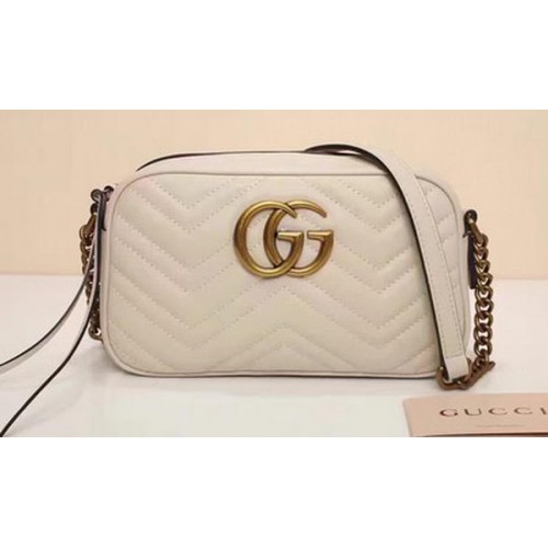 Borsa a tracolla Gucci GG Marmont Matelasse 447632 OffWhite