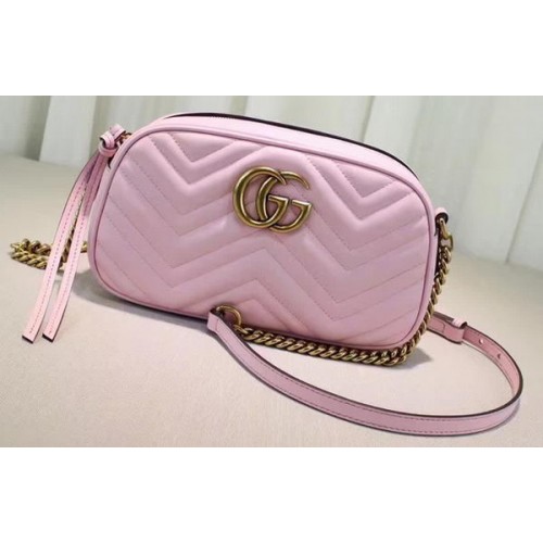 Borsa a tracolla Gucci GG Marmont Matelasse 447632 Rosa