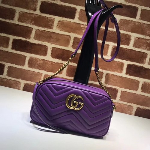 Borsa a tracolla Gucci GG Marmont Matelasse 447632 viola