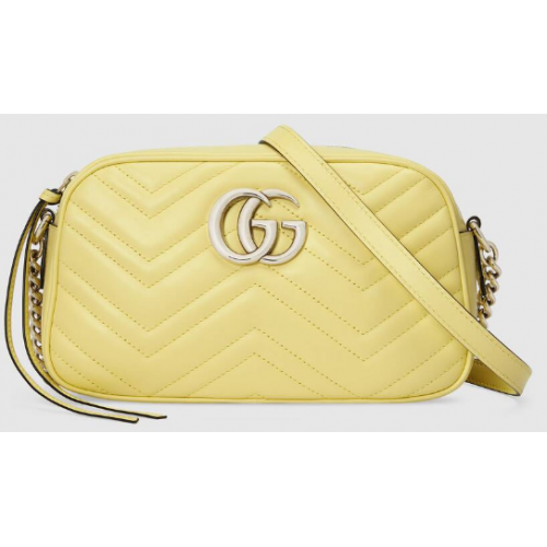 Borsa a tracolla Gucci GG Marmont Matelasse 447632 gialla
