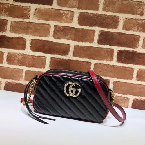 Borsa a tracolla Gucci GG Marmont Matelasse A447632 nera