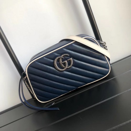 Borsa a tracolla Gucci GG Marmont Matelasse A447632 Navy