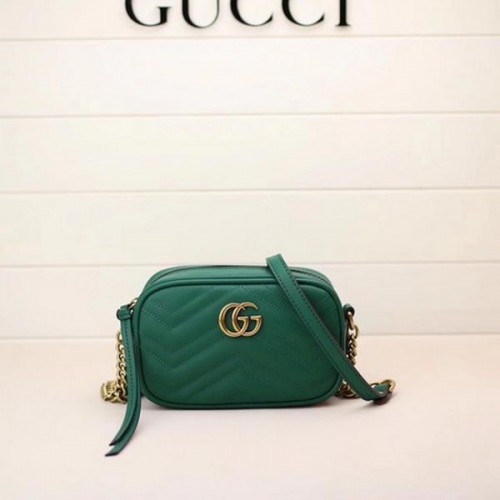 Borsa mini Gucci GG Marmont Matelasse 448065 Verde