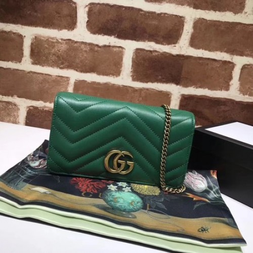 Borsa mini Gucci GG Marmont Matelasse 448426 Verde