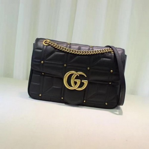 Borsa a tracolla Gucci GG Marmont Mmatelasse 443496 nera