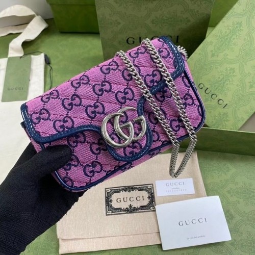 Borsa Gucci GG Marmont Multicolor super mini 476433 rosa