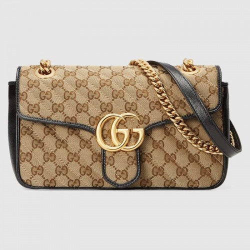 Borsa a tracolla piccola Gucci GG Marmont 443497 nera