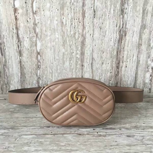 Borsa in pelle trapuntata Gucci GG Marmont 476434 Cammello