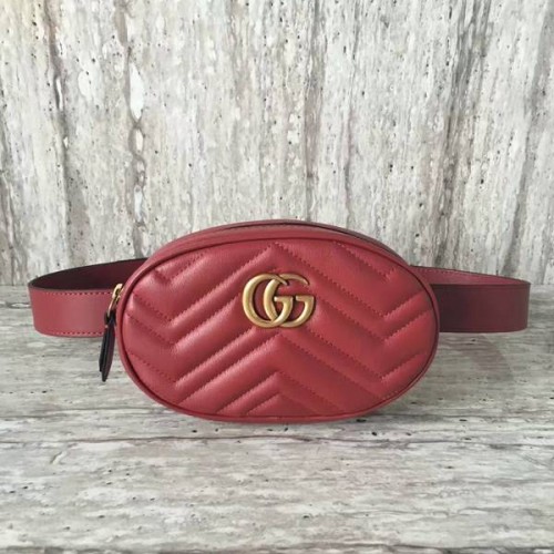 Borsa in pelle trapuntata Gucci GG Marmont 476434 rossa