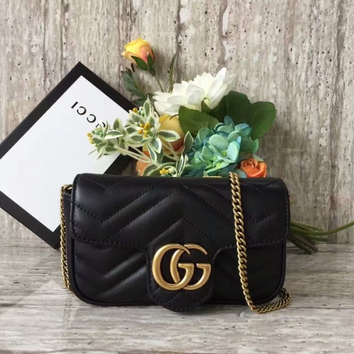 Borsa a tracolla Gucci GG Marmont Velvet Nano 476433A nera