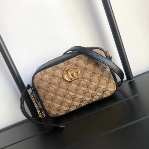 Borsa mini in tela Gucci GG Marmont 448065 nera