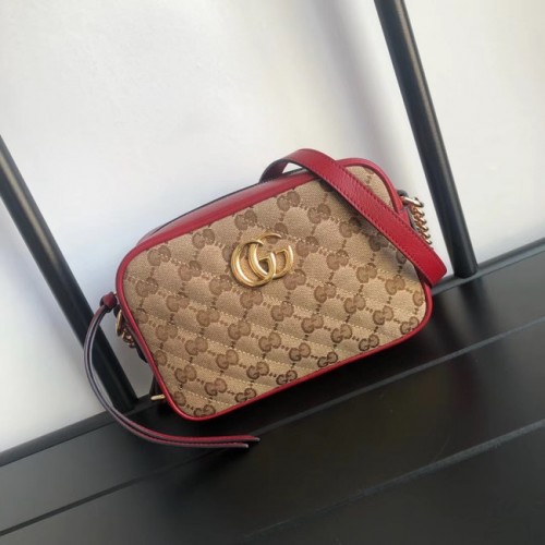 Borsa mini in tela Gucci GG Marmont 448065 rossa