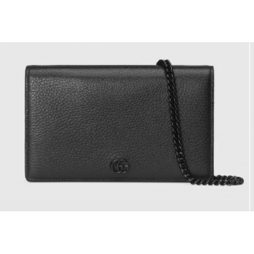 Portafoglio con catena Gucci GG Marmont 497985 nero