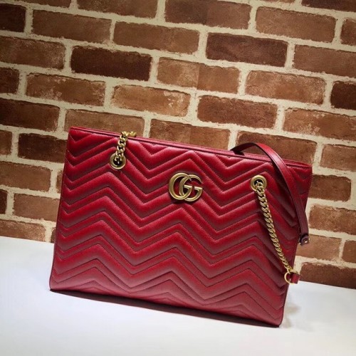 Borsa a mano media Gucci GG Marmont matelasse 524578 rossa