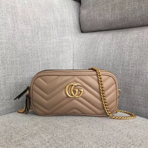 Mini borsa a catena Gucci GG Marmont 546581 Rosa antico