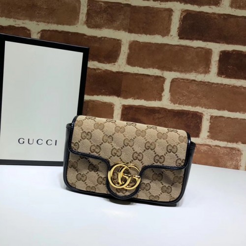 Mini borsa a tracolla Gucci GG Marmont 574969 nera