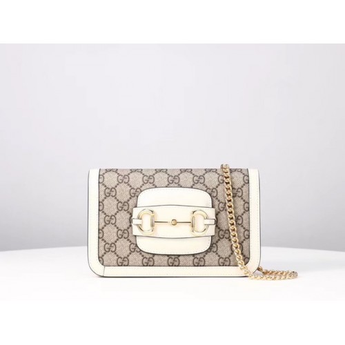 Mini borsa a tracolla Gucci GG Marmont 600663 bianca
