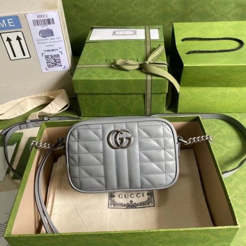 Borsa a tracolla mini Gucci GG Marmont 634936 Grigio scuro