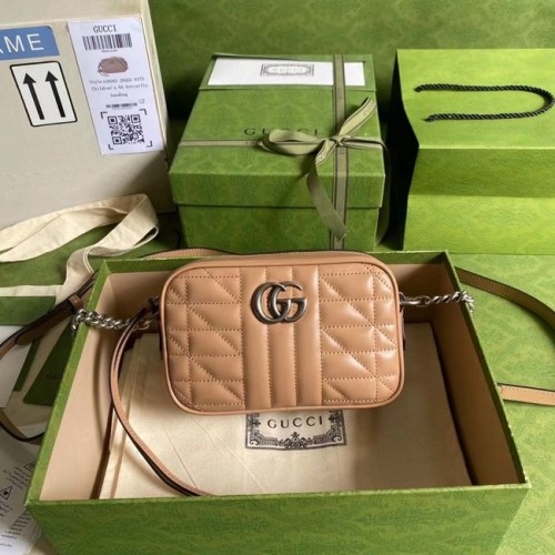 Borsa a tracolla mini Gucci GG Marmont 634936 Rosa beige