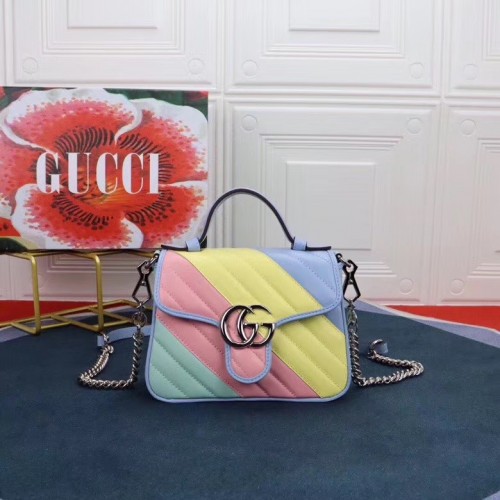 Borsa Gucci GG Marmont mini con manico superiore 547260 Multicolore