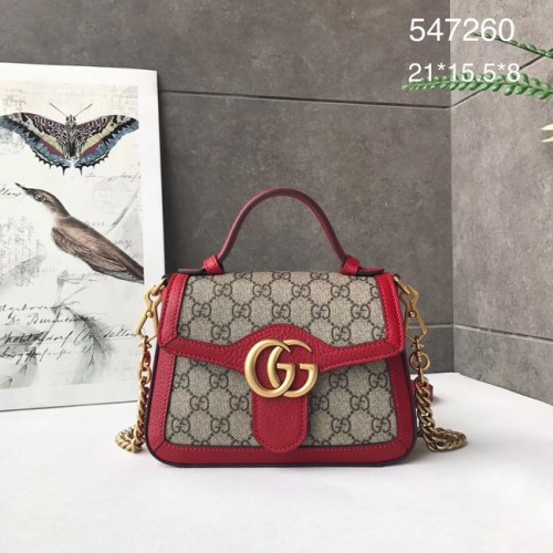 Borsa Gucci GG Marmont mini con manico superiore 547260 rossa