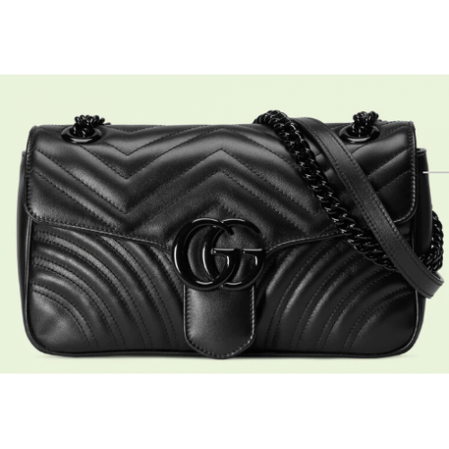 Borsa a tracolla piccola Gucci GG Marmont 443497 nera