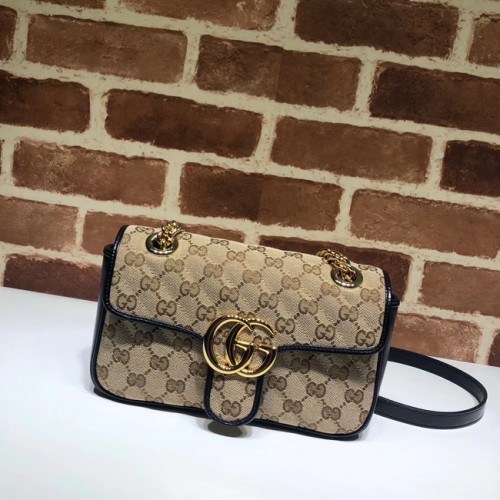 Borsa a tracolla piccola Gucci GG Marmont 446744 nera