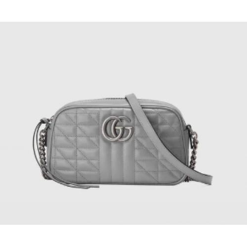 Borsa a tracolla piccola Gucci GG Marmont 447632 Grigio scuro