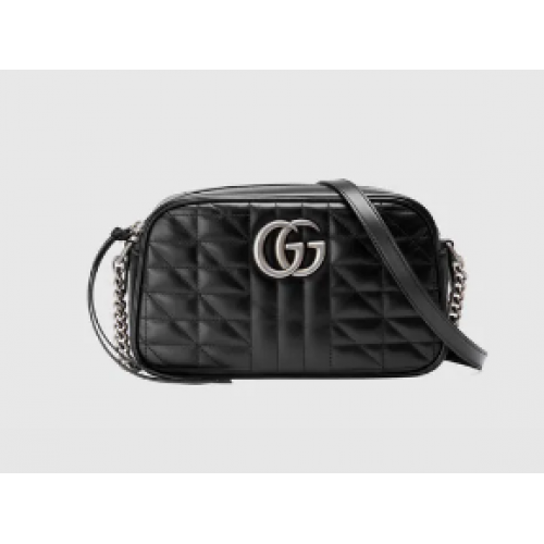 Borsa a tracolla piccola Gucci GG Marmont 447632 nera