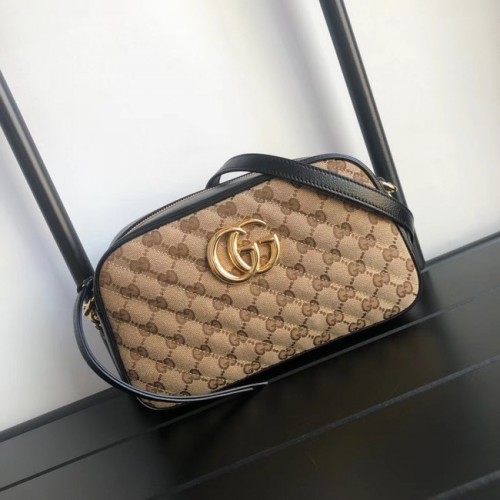 Borsa a tracolla piccola Gucci GG Marmont 447632 nera