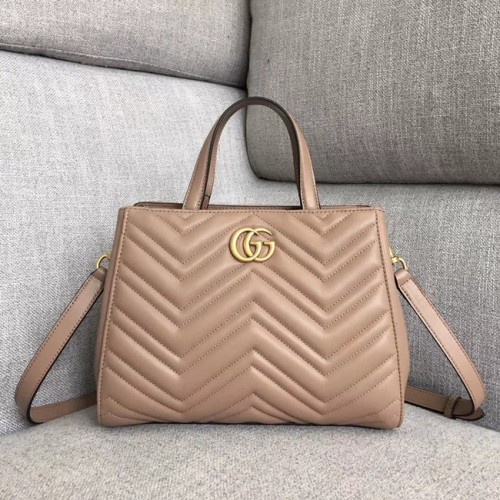 Borsa a mano piccola Gucci GG Marmont 448054 rosa scuro