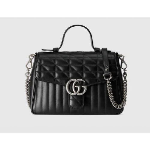 Borsa a mano piccola Gucci GG Marmont 498110 nera