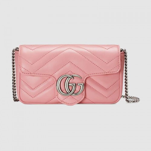 Borsa super mini Gucci GG Marmont 476433 Rosa pastello