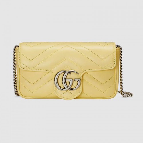Borsa super mini Gucci GG Marmont 476433 Giallo pastello
