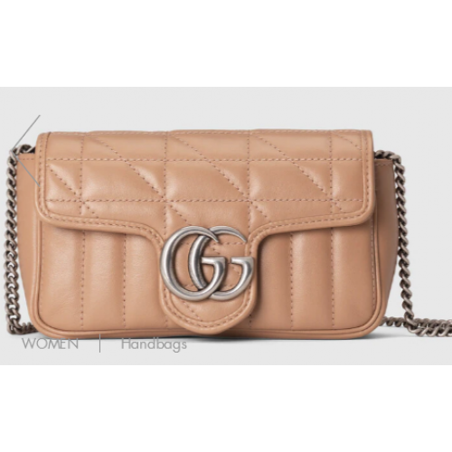 Borsa super mini Gucci GG Marmont 476433 Rosa beige