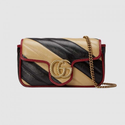 Borsa super mini Gucci GG Marmont 574969 Cognac