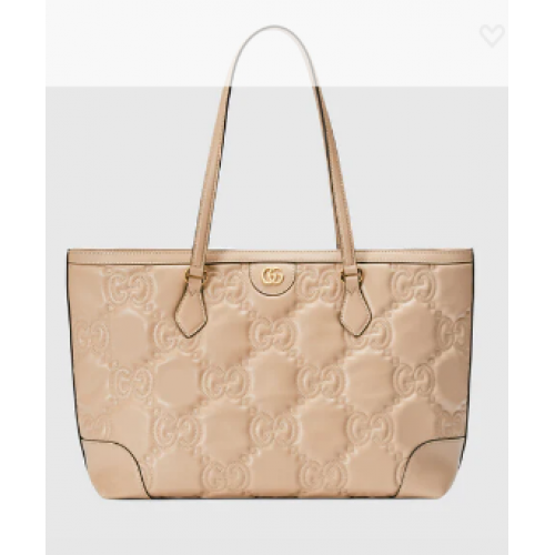 Borsa tote media in pelle Gucci GG Matelasse 631685 Beige