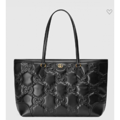 Borsa tote media in pelle Gucci GG Matelasse 631685 nera