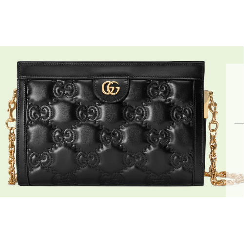 Borsa a spalla Gucci GG Matelasse in pelle 702200 nera