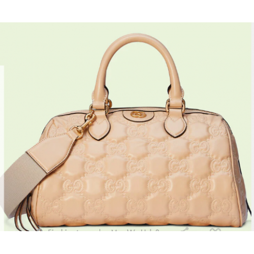 Borsa a mano in pelle Gucci GG Matelasse 702242 Beige
