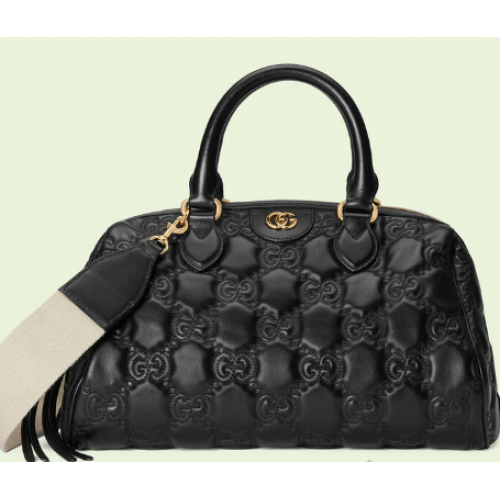 Borsa Gucci GG Matelasse in pelle con manico superiore 702242 nera