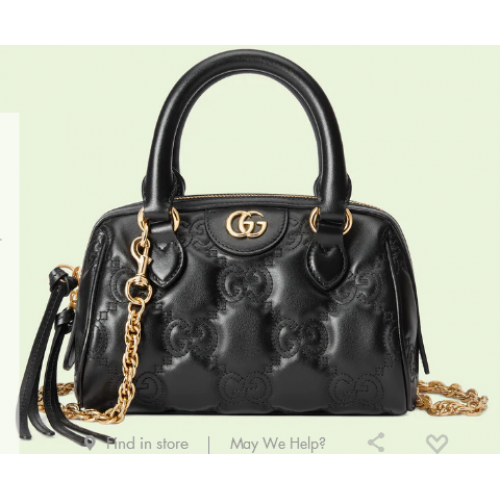 Borsa Gucci GG Matelasse in pelle con manico superiore 702251 nera